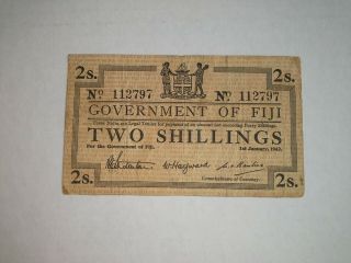 Fiji Two Shillings,  P - 50a,  Sb - 1374b,  Wwii
