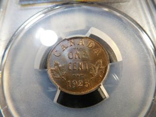 Q44 Canada 1925 Small Cent PCGS MS - 64 Brown Key Date 2