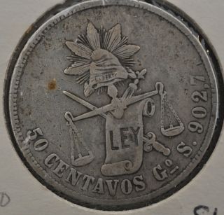 1880 GoS Mexico Silver 50 Centavos.  902 2