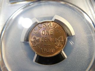 Q43 Canada 1920 Small Cent PCGS MS - 65 Brown RARE This 2