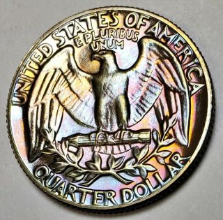 1971 - S Washington Quarter Proof Multi Color Toned With Great Detail A Must Have