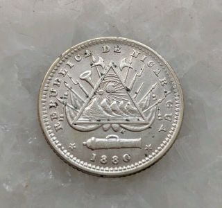 1880 Nicaragua 10 Centavos Silver