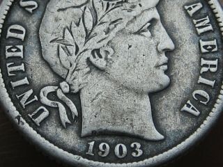 1903 Silver Barber Dime - Vf/xf Details,  Liberty Showing
