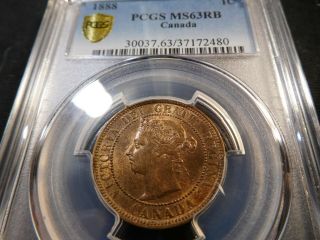 Q32 Canada 1888 Large Cent Pcgs Ms - 63 Red Brown