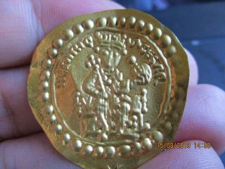 Medieval Ulmer Gold Brackteat Germany,  With Old Documentation 1638