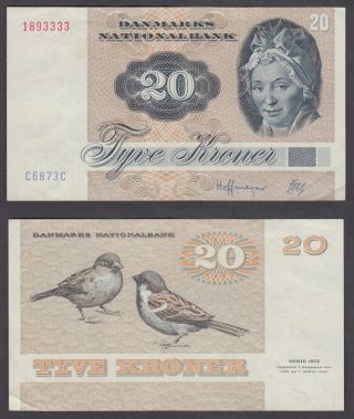 Denmark 20 Kroner 1987 (vf, ) Banknote P - 49