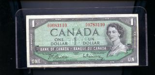 Rare 1954 Bank Of Canada Mismatched Serial Number $1 Error Note Dwd1