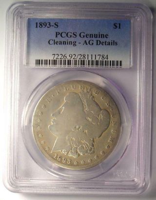 1893 - S Morgan Silver Dollar $1 - PCGS AG Details - Rare Key Date Certified Coin 2
