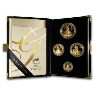 2005 - W 4 - Coin Proof Gold American Eagle Set (w/box &) - Sku 7345