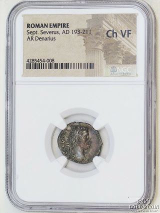 Roman Empire Sept.  Severus Ad 193 - 211 Ar Denarius Ancient Coin Ngc Ch Vf 15821
