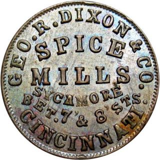 1862 Cincinnati Ohio Civil War Token Dixon & Co Spice Mills