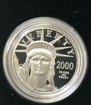 2000 - W American Platinum Eagle Proof 1 Oz $100 In Ogp