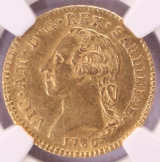 Italy Sardinia 1786 Gold Dopia Choice Xf 45 Ngc Fr - 1125 055e