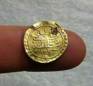 Authentic Ottoman Gold Coin Tugrali Rubiye Altin 1223/5 Ah Mahmud Ii 1808 - 1839.