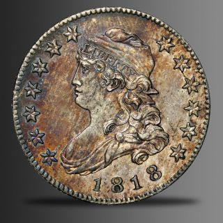 1818 - P Capped Bust Silver Quarter Dollar B - 2,  Ngc Unc Details,  Srs: R1