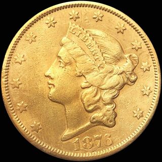 1876 - Cc Double Eagle Coronet Gold $20 Nearly Uncirculated Ms Coin
