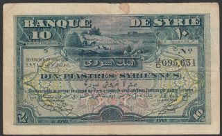 Syria Lebanon Beyrouth 10 Piastres 1920,  P12,  W/ Vivid Colours Unlike Most Show
