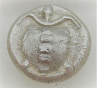 Rare Ancient Greek Silver Stater Coin Aegina Turtle And Incuse Square