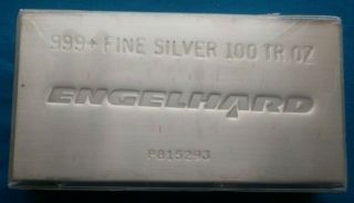 100 Oz.  Silver Bar - Engelhard -.  999 Fine 1516