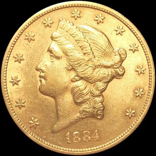 1884 - Cc $20 Double Eagle Close Uncirculated Lustrous Gold Liberty Coin Ms Bu