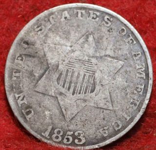 1853 Philadelphia Silver Three Cent Coin