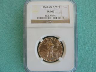 MS69 1996 United States 1/2oz Gold American Eagle $25 Coin 2