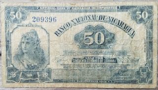 Nicaragua 1938 Cincuenta Centavos Banknote
