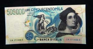 1997 Italy Rare Banknote 500000 Raffaello Gem Unc Fds