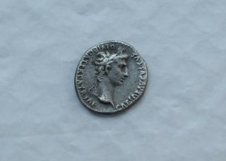 Augustus.  Ar Denarius,  Lugdunum,  Struck 2 Bc - 12 Ad