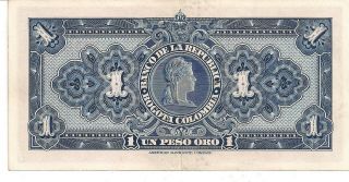 COLOMBIA 1 PESO 7 DE AGOSTO 1947 NoC SERIE R VF, 2