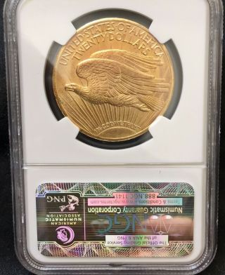 NGC MS62 Certified Collectible 1924 $20 Gold St.  Gaudens Gold Coin 2