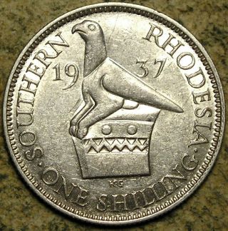 Southern Rhodesia: 1937 King George Vi Silver 1 Shilling
