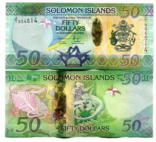 Solomon Islands 50 Dollars Nd (2013) P - 35r Unc Replacement Prefix X/1