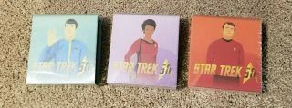 2016 Star Trek Crew - Scotty Uhura Spock -.  5 Oz Pure Silver $10 Canadian Coins