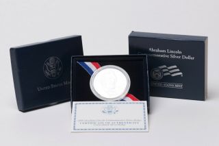 Abraham Lincoln Commemorative Silver Dollar,  2009 - Uncirculated - C.  O.  A.