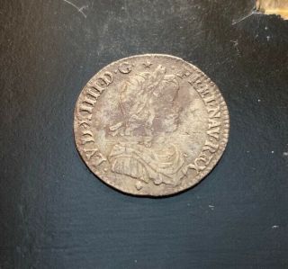 17th Century Ar Silver Coin France Louis Xiv 1659 1/2ecu 2.  2g