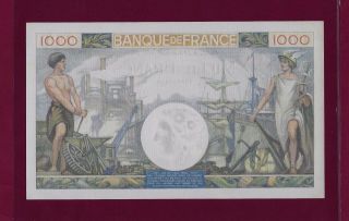 France 1000 Francs 1940 P - 96 in UNC,  NO HOLES FRENCH 2
