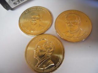 2016 Presidential Gold $1 Dollar Set.  All D (3 Coins) Nixon,  Ford,  Reagan.  Unc