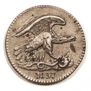 1837 Feuchtwanger Token Cent,  Ht 268,  W - Ny - 480,  Die 6 - 1