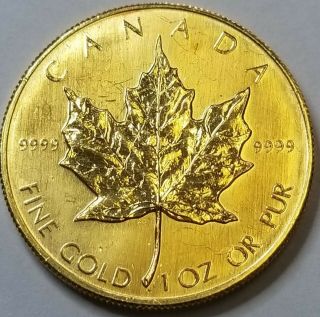 1985 Queen Elizabeth II Canadian Maple Leaf,  $50 Gold Coin,  BU C81449 2