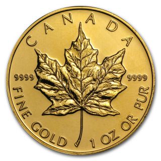 Canada 1 Oz Gold Maple Leaf.  9999 Fine (random Year) - Sku 9