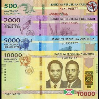 Burundi - 2019 - 500,  2000,  5000 & 10.  000 Francs 2019 - Pick - - Unc