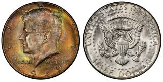 1969 - D Kennedy Half Dollar Pcgs Ms67