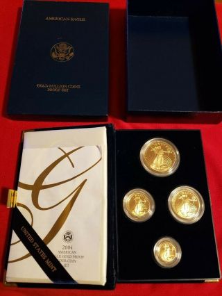 2004 American Eagle Gold Bullion Four Coin Proof Set W/original Us Package