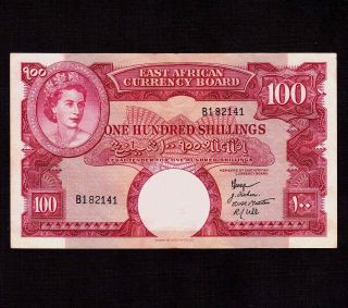 East Africa,  100 Shillings 1958,  P - 40a,  Xf - Queen Elizabeth