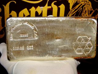 Ohio Precious Metals Opm 100 Oz Silver Bar 9995 Pure Silver Vintage & Collect.  3