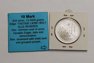 Germany Federal 10 Mark Silver 1996 Kolping B18 K1795