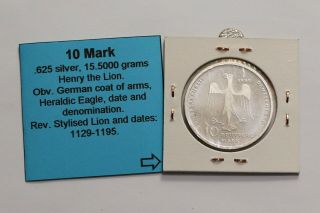 Germany Federal 10 Mark Silver 1995 Henry The Lion B18 K1793
