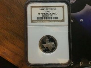 2004 - S Silver Texas Quarter Graded Pf 70 Ultra Cameo By Ngc