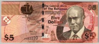 $5.  00 Bahamas Note Bill 2007 " Crisp " Series P72 Unc Junkanoo Ebay